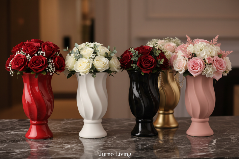 Kit 2 Vasos Torcidos em Cerâmica | Decoração Moderna e Sofisticada | Jurno Living