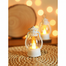 Lamparina decorativa LED branca em cenário aconchegante