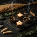 Kit Incensário + Castiçal Flor de Lótus em Resina | Decoração Zen | Jurno Living