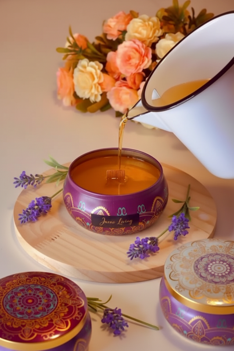 Vela Aromática Luxo 130g com Pavio de Madeira | 13 Fragrâncias | Jurno Living